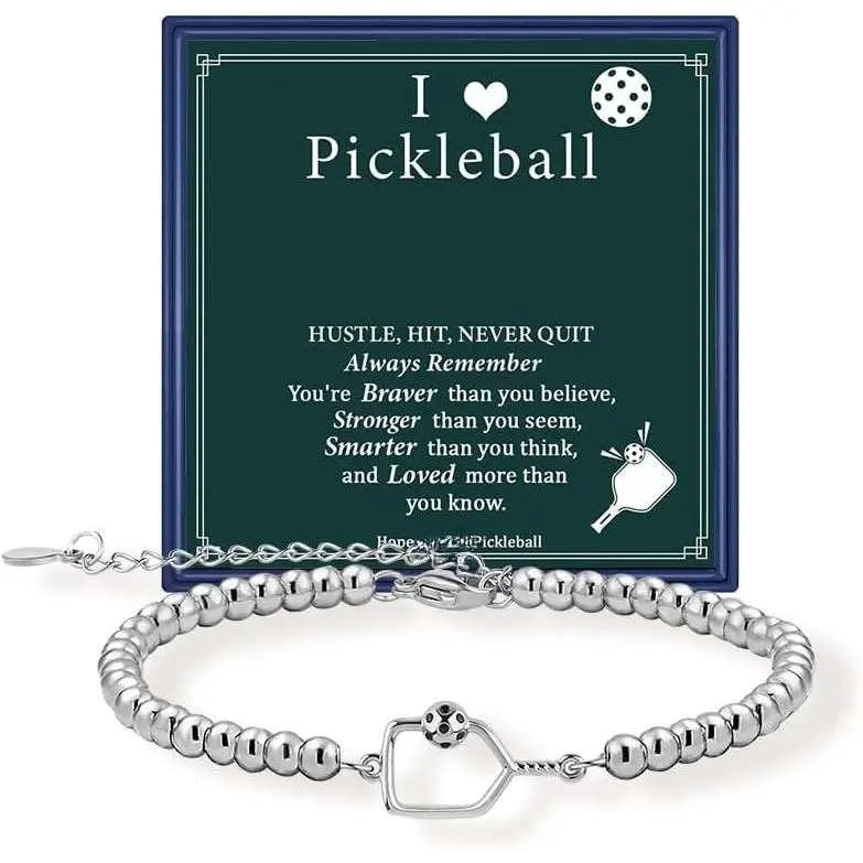 Gifts for Pickleball Lovers, Soccer/Baseball/Pickleball Bracelet Pickleball Stuff  Birthday Gifts for Women Men Teens Players