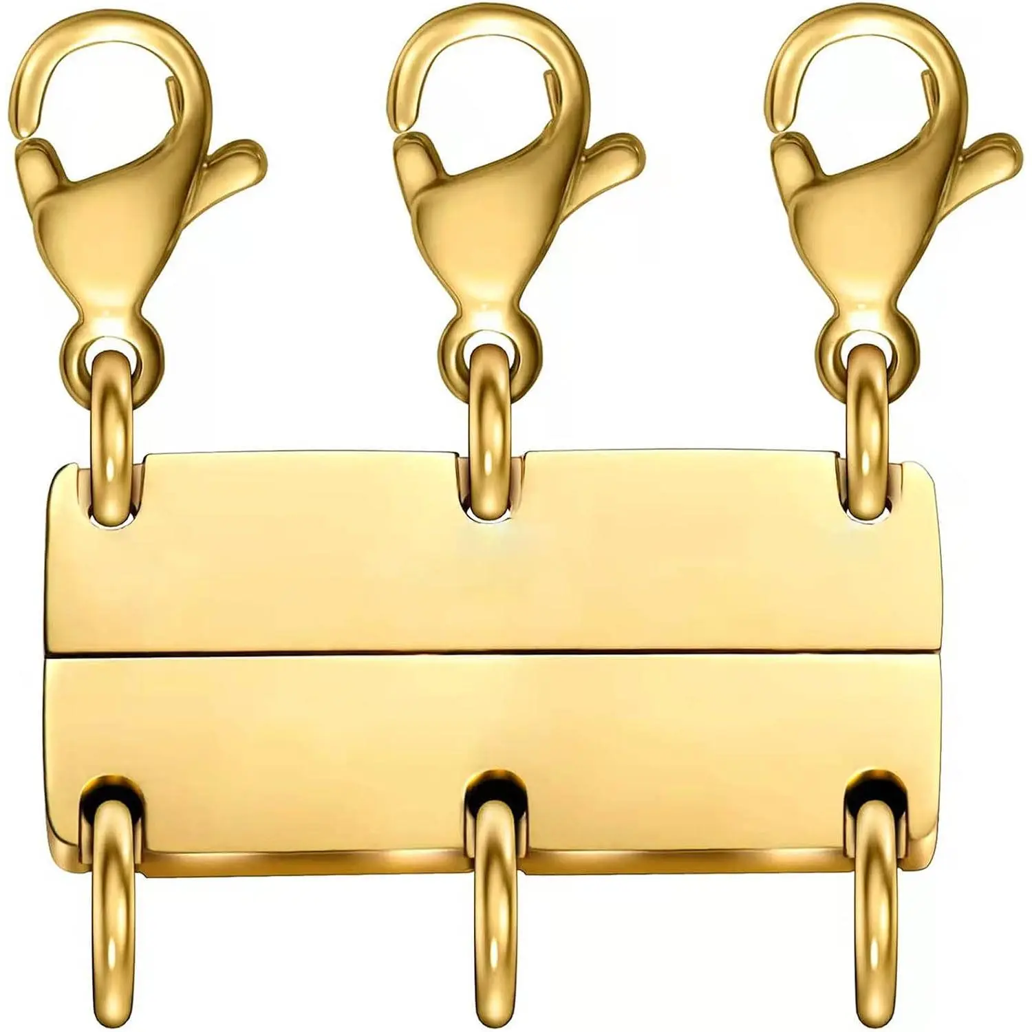 Layering  Necklace Clasp,18 K  and  Separator for Stackable Necklaces