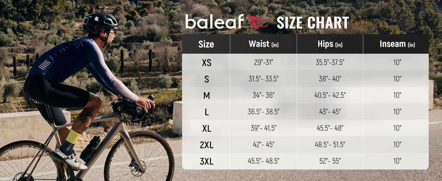Baleaf Mens 4D Padded Bike Shorts Cycling Shorts with Phone Pockets Zipper UPF 50+ Reflective Mountain Biking Gear