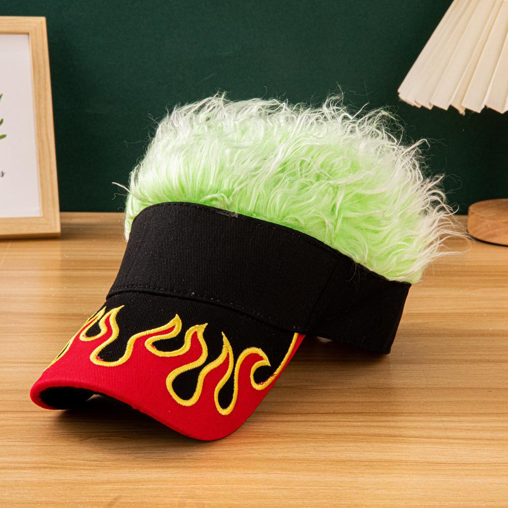 2026 New Flame Pattern Baseball Cap Embroidered Patch Design Multicolor Fluffy Faux Fur Hat