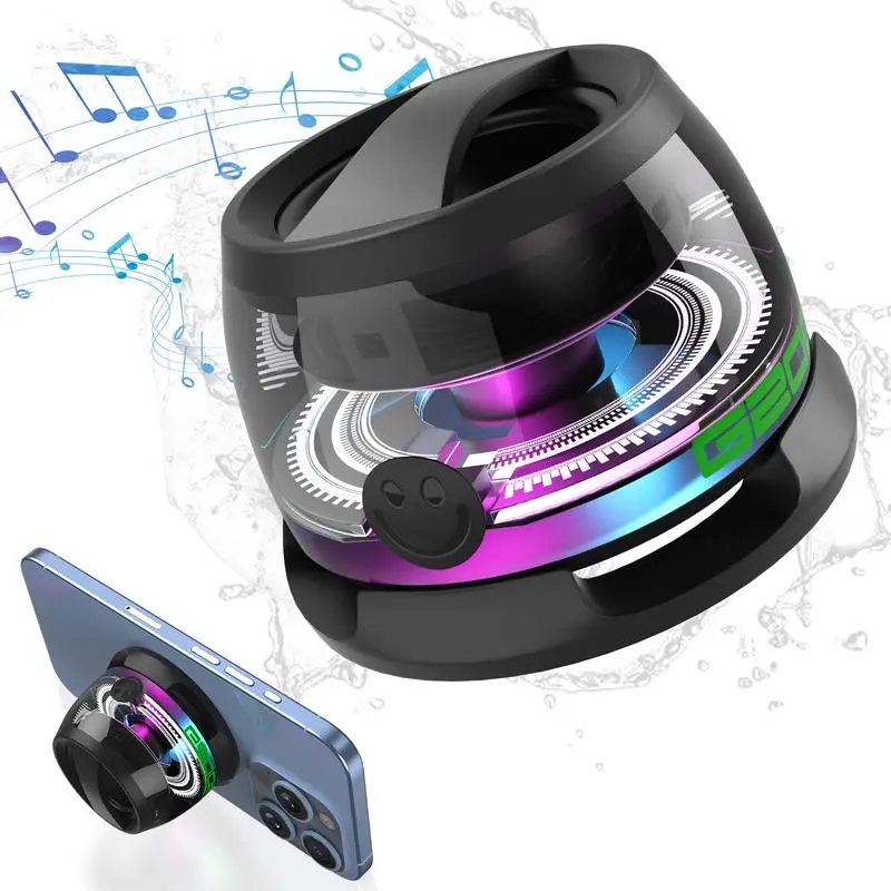 Magnetic Bluetooth Speaker, Portable Compact Design, Hi-Res Stereo Sound, TWS Pairing, 7H Playtime, Ideal for Outdoor Camping & Travel, 7 Hours, Black * 1Pc, Single/Pair