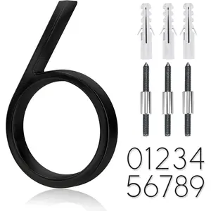 5" Stainless Steel Floating House Number, Metal Modern House Numbers, Mailbox Decor Number with  Kit, Coated Black, 911 Visibility Signage (6) or (9)