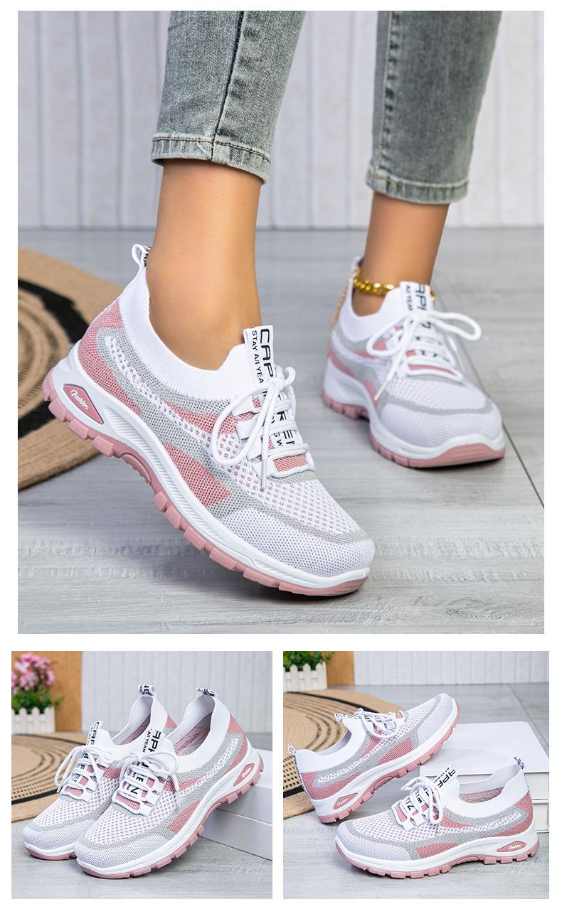New women's sneakers, fly-knit mesh shoes, low-cut lightweight casual shoes, comfortable and versatile single shoes