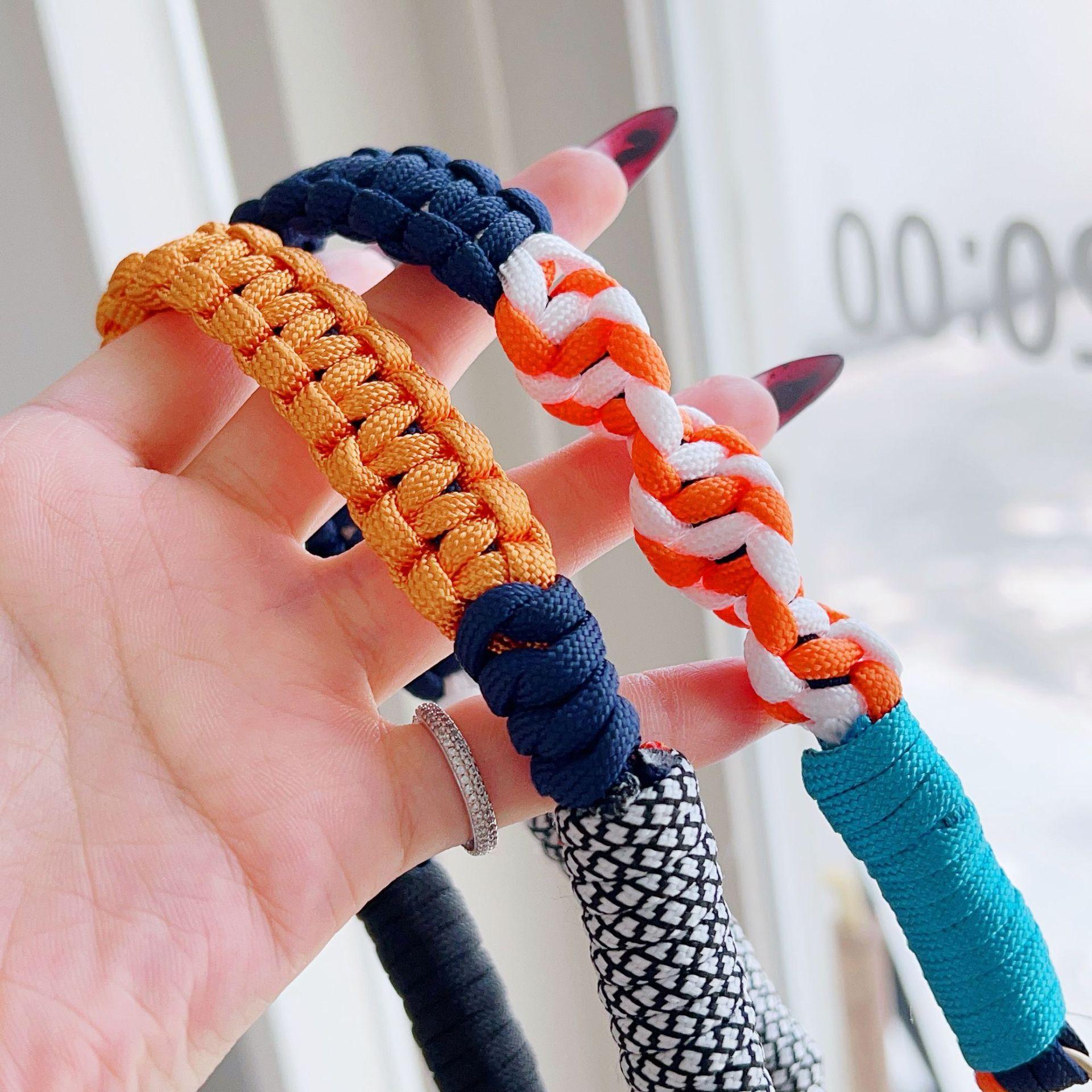 1/2pc 2026New Upgrade Pure Hand Thick Braided Rope Short Mobile Phone Lanyard Fashion Creative Wrist Strap Strong New Outdoor Chain