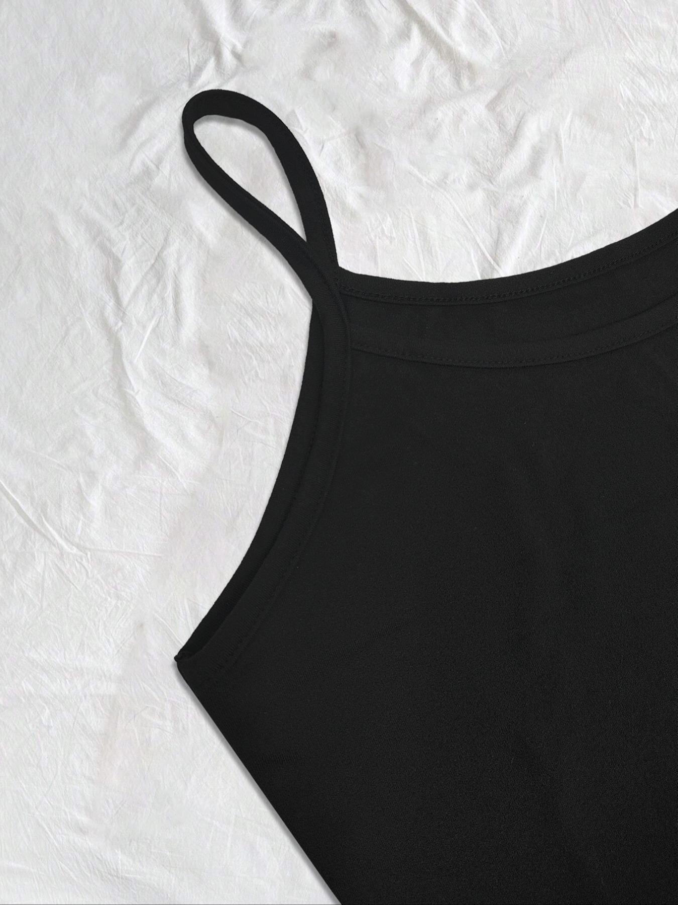 Women's Solid Color Simple Flare Leg Cami Jumpsuit, Casual Sleeveless Spaghetti Strap Bell Bottom Jumpsuit for Summer, Ladies' Clothes for Daily Wear Bodycon Jumpsuit