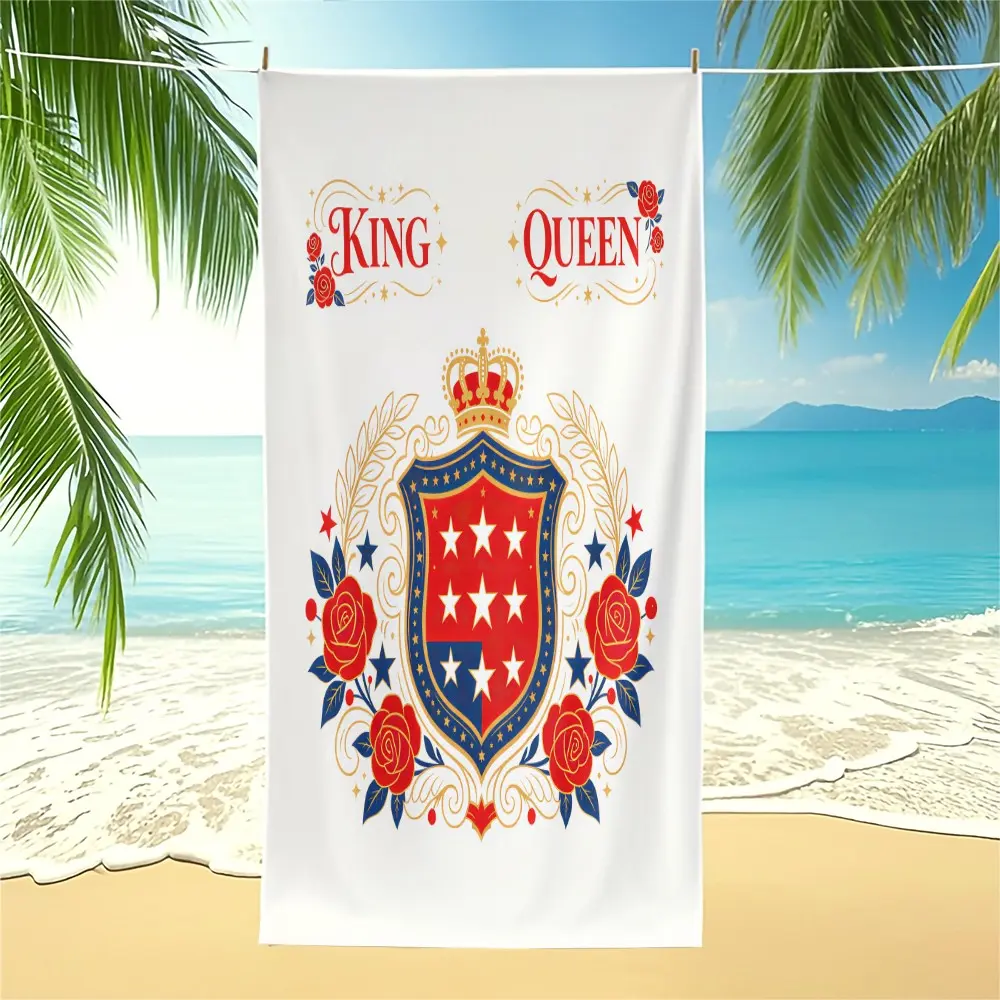 Vintage Gothic Beach Towel with Golden Vintage Script Font Print, Ultra-Fine Microfiber, Quick Dry, Sand Resistant, Super Water Absorbent, Skin-Friendly, Lint-Free & Fade-Proof, Vibe Beach Accessory for Summer Seaside, Pool & Vacation