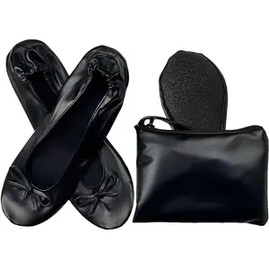 Foldable Flats for Women, Foldable Ballet Flats Shoes for Purse, Portable Roll Up Shoes with Zipper Pouch, Stylish Comfortable & Non-Slip Portable Women Flat for Weddings, Office, TravelGift.
