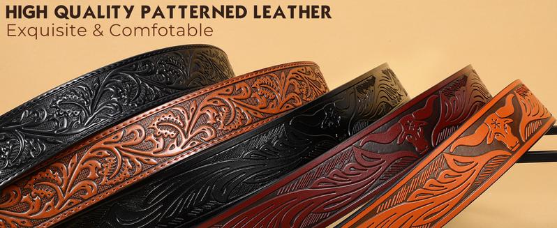 BELTROAD Automatic Ratchet Western Belt Mens Cowboy Belts with Western Buckle Belt for Jeans Gifts Business Belt Christmas Gifts