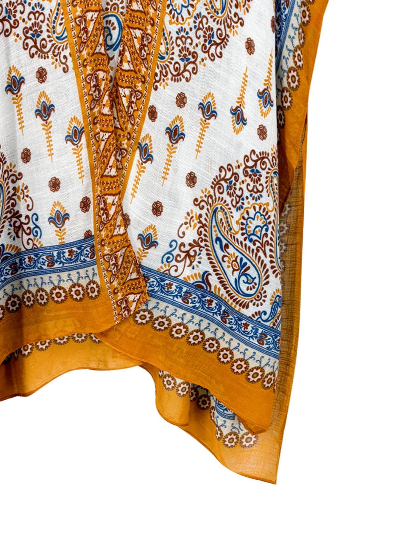 Women's Ethnic Pattern Kimono, Boho Casual Open Front Cover Up for Beach Vacation, Ladies Spring & Fall Clothes