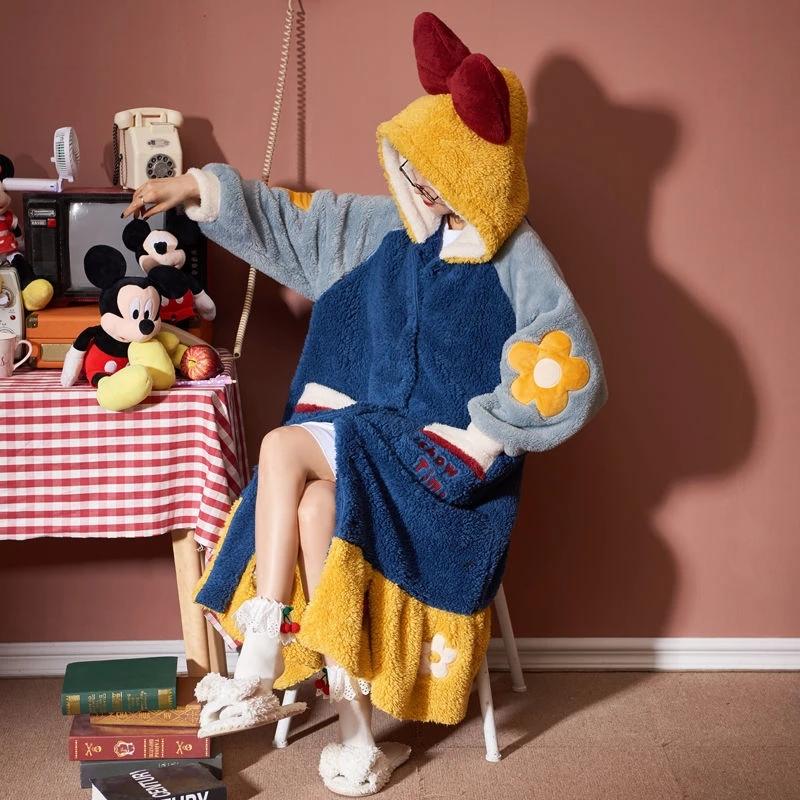 Winter Thick Hooded Flannel Nightgowns Women Warm Nightwear Princess Plush Bathrobes Cute Cartoon Lounge Wear Soft Sleepwear Winter Thick Hooded Flannel Nightgowns Women Warm Nightwear Princess Plush Bathrobes Cute Cartoon Lounge Wear Soft Sleepwear