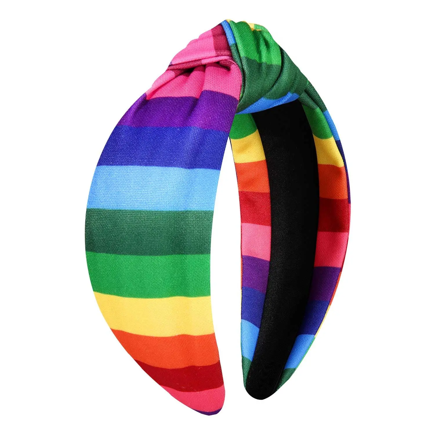 Rainbow Headband for Women LGBTQ Heart Flag Pride Headbands Rainbow Stripe Wide Top Knot Headband Hair Accessories Pride Month Party Favors Gifts