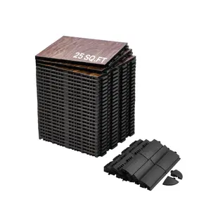 VEVOR Dryland Tiles for Hockey Floor Mat, 12x 12 in 8 Pcs Interlocking Versatile Training Surface, Dance Floor Tiles, Hockey Training Equipment Board for Shooting (Red, 8 sq. ft/Box)