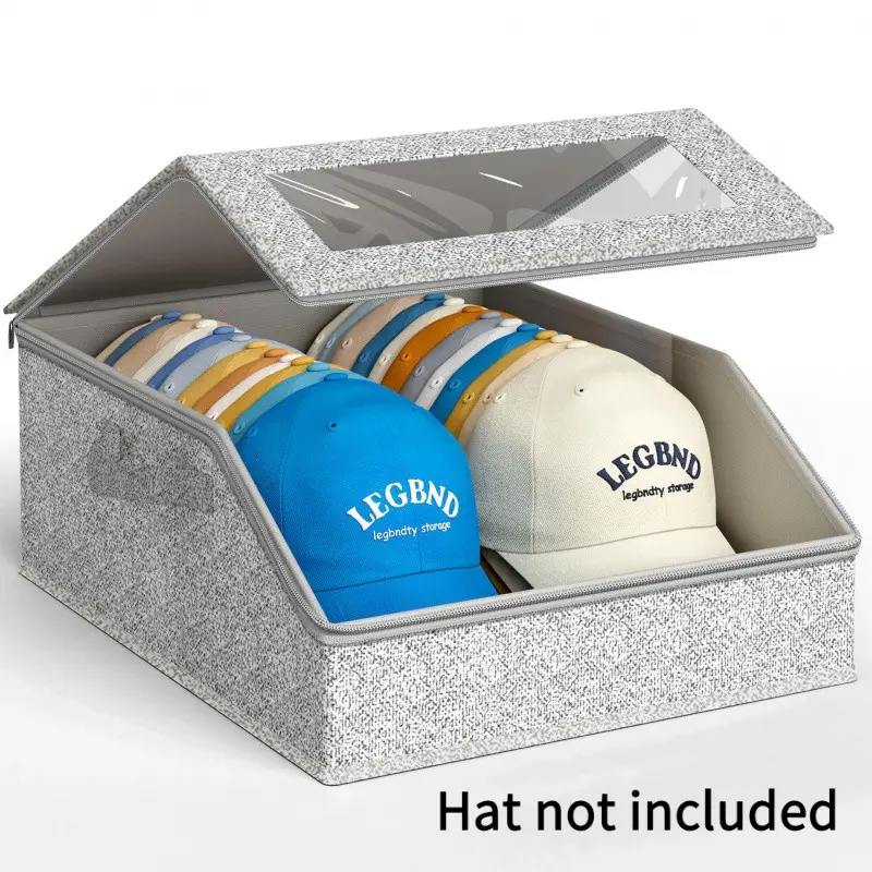 Large Capacity Baseball Cap Storage Box, Space Saving Hat Organizer, Neat Display & Easy Access, Fits Closet, Bedroom, Retail Shop, Dorm, Garage