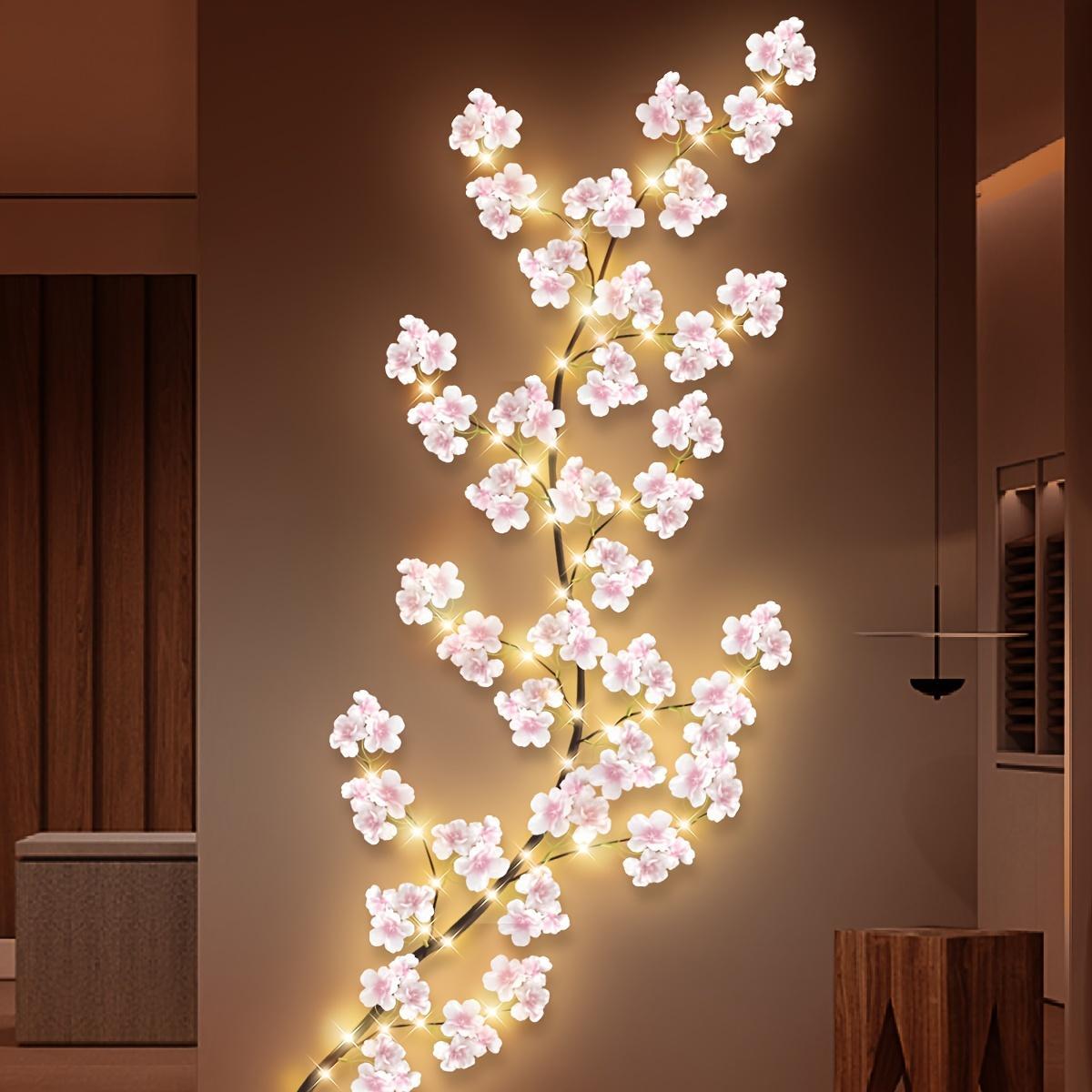 USB Powered 96-LED Artificial Magic Cherry Blossom Branch Light, 8-Lighting Modes, Flexible DIY Decorative Rattan Light for Home, Outdoor, Garden, Lawn Decoration
