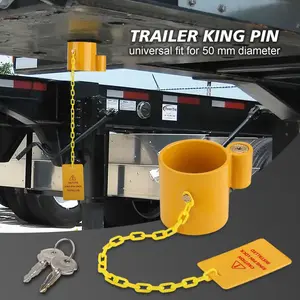 CNSPEED Universal Trailer Hitch Lock 75mm Stainless Steel King Pin Lock for Trucks, RVs & Semi-Trailers Comes with 2 Keys, Reliable Anti-Theft Security Solution