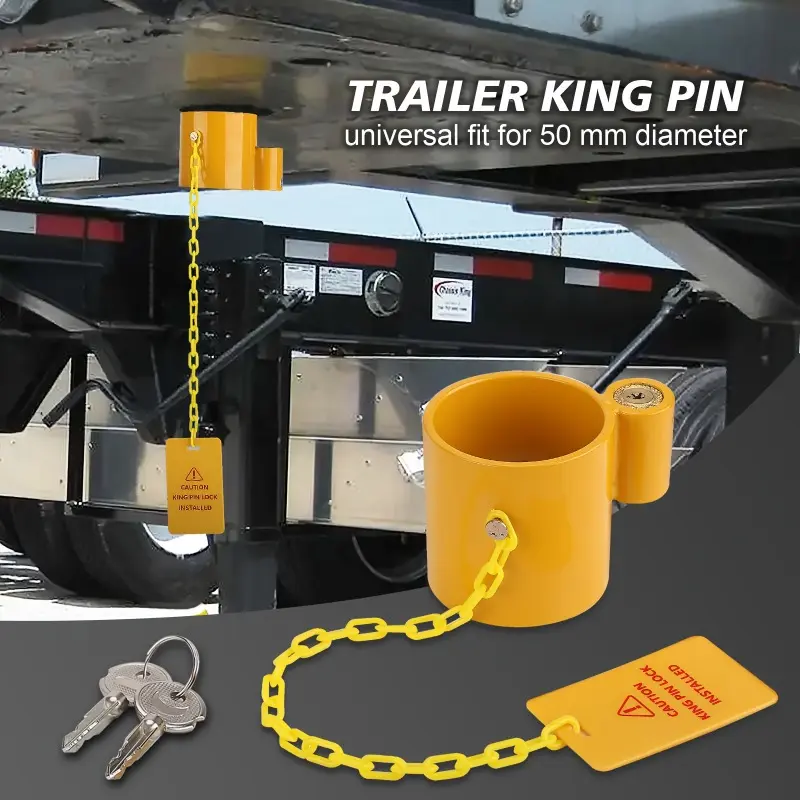 CNSPEED Universal Trailer Hitch Lock 75mm Stainless Steel King Pin Lock for Trucks, RVs & Semi-Trailers Comes with 2 Keys, Reliable Anti-Theft Security Solution