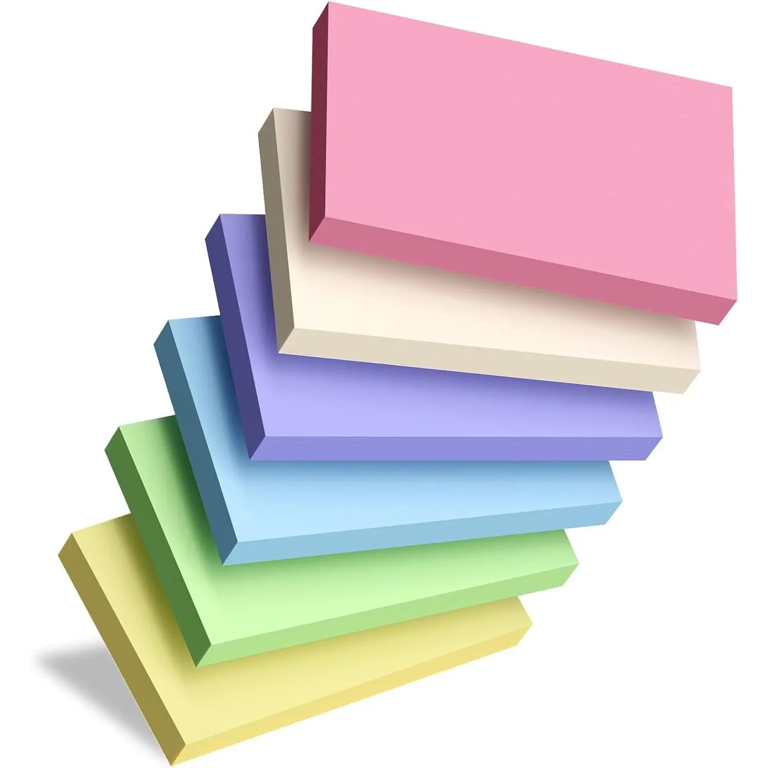 300 Pcs 3x5 Colored Blank Double-Sided Index Cards 6 Colors Heavy Bright Flashcards Notecards for Studying Office School and Home