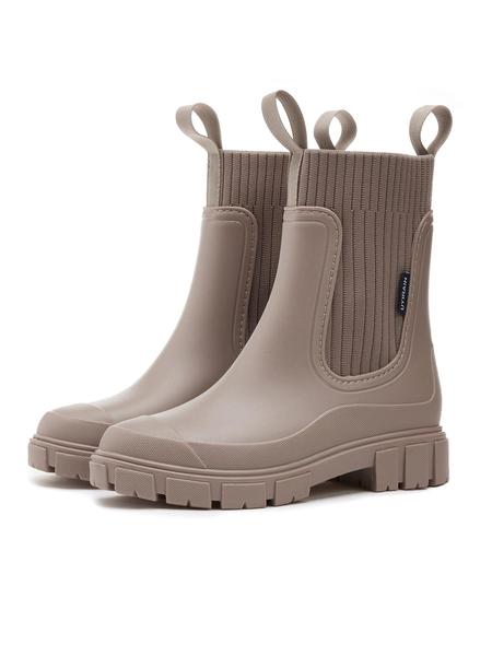 Women's Solid Color Rain Boots, All Match Boots, Waterproof Round Toe With Slip-Resistant Outsole For Rainy Days