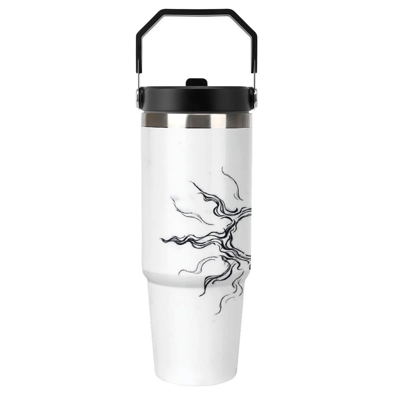One Lid Two Uses Straw Direct Drinking Convenient, Stainless Steel Cup Model 590003, Easy to Use for Both Straws and Direct Sipping
