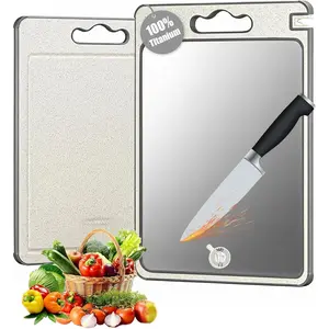 Titanium Cutting Board Double Sided Wheat Straw PP Ultra-Durable, Scratch-Resistant, Non-Porous Surface – Dishwasher Safe – Modern Titanium Cutting Board for Meat, Veggies & More