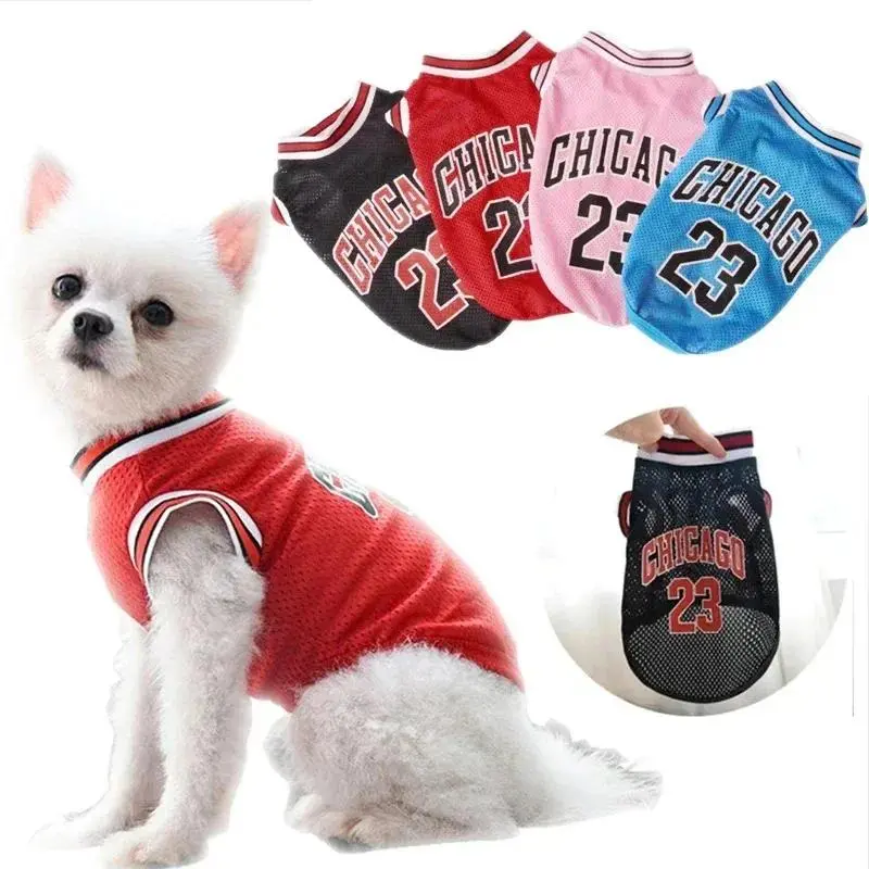Pet Sportswear Dog Jersey Basketball Clothes Puppy SummerT-Shirt Summer Pet Cat Shirts Dog Clothes Mesh Breathable Sport