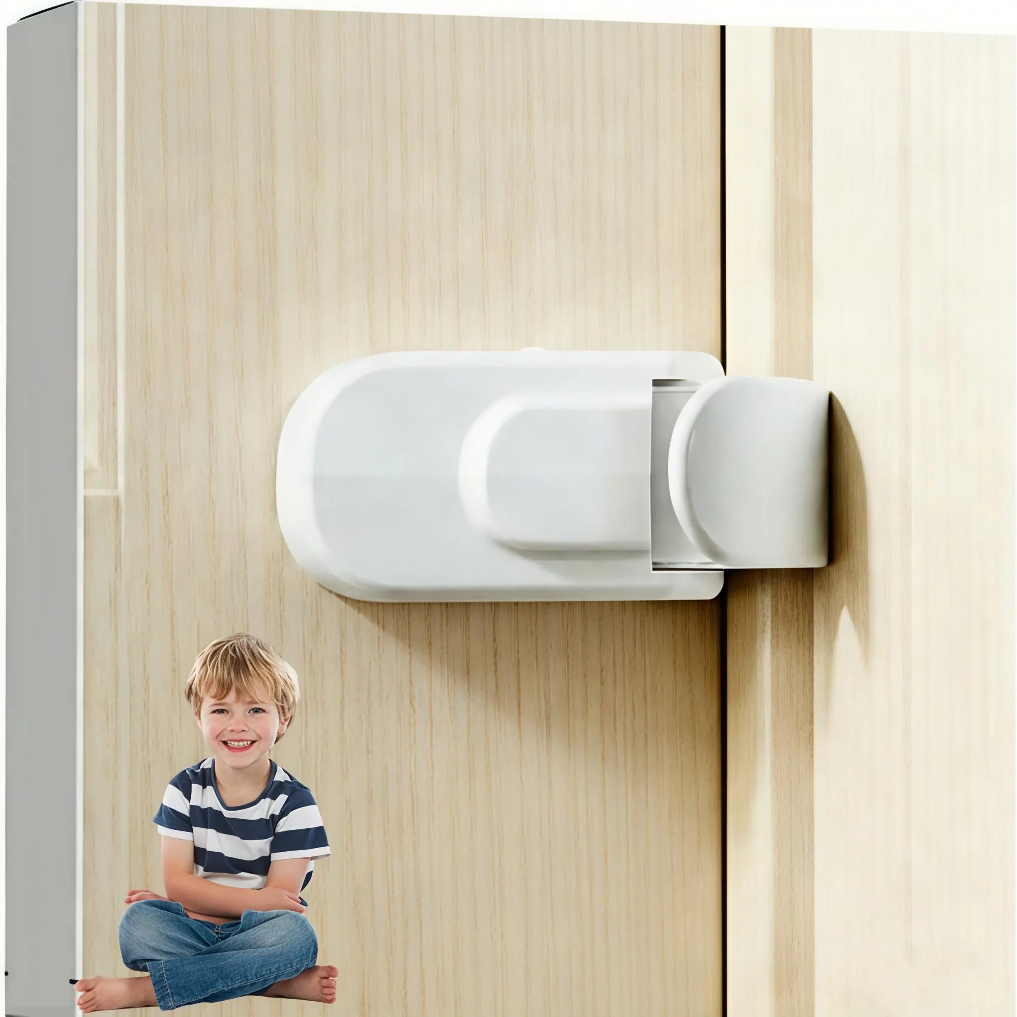 Child Safety Door Lock, Snap-On Handle Lock, Child-Proof Lock, Tenant-Friendly, Prevents Children From Touching, Secure Home Access