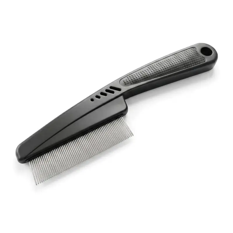 1.0mm Fine Tooth Stainless Steel Dandruff Comb | Scalp Exfoliation, Flake Control, Dry Scalp Care, Loc Maintenance, Durable Design, Black