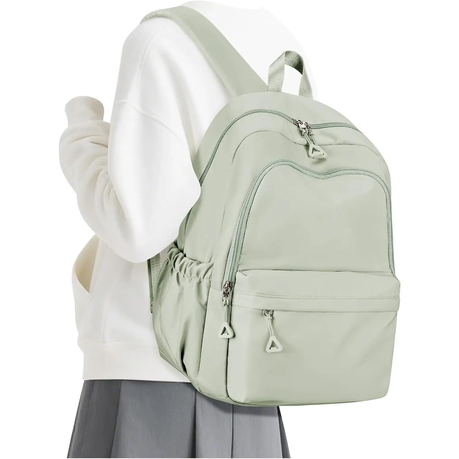 Casual Laptop Backpack for Women Men  Lightweight Backpacks Bag 15.6inch Laptop Daypack Large Capacity Backpack, Light Green
