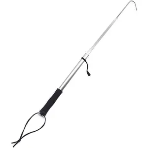 Telescopic Fishing Gaff with Super Sharp Spear Hook Lightweight Aluminium Alloy Soft EVA Nonslip Handle with Lanyard for Saltwater