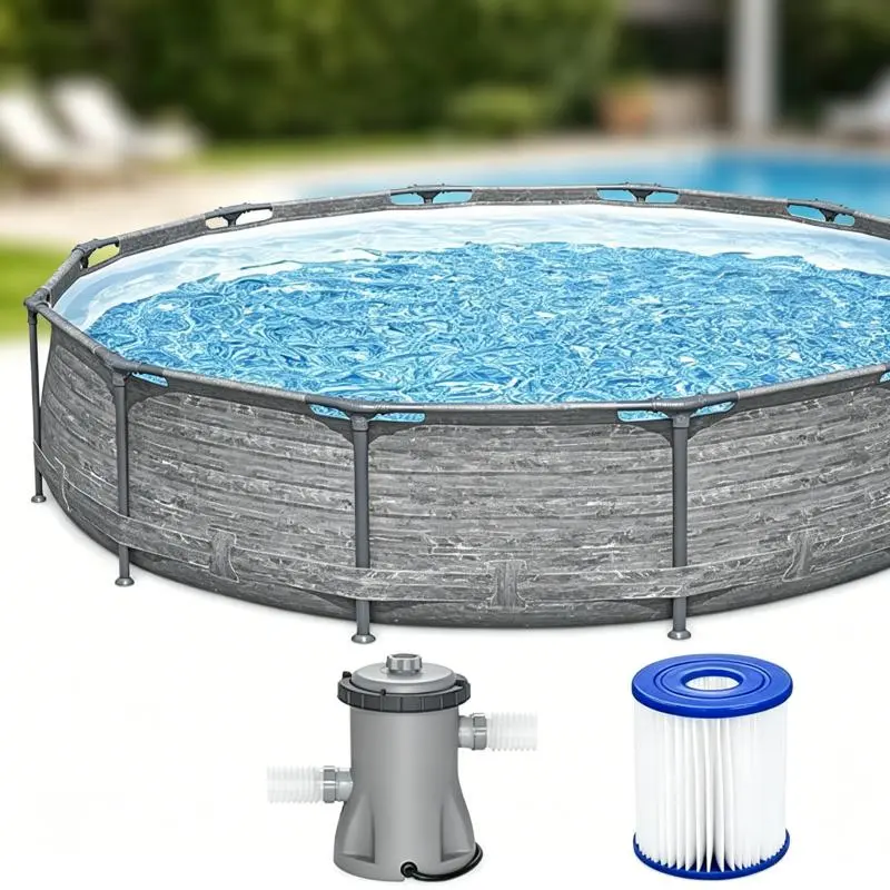 Bestway Steel Pro MAX 12' x 30" Round Above Ground Pool Set with Filter Pump