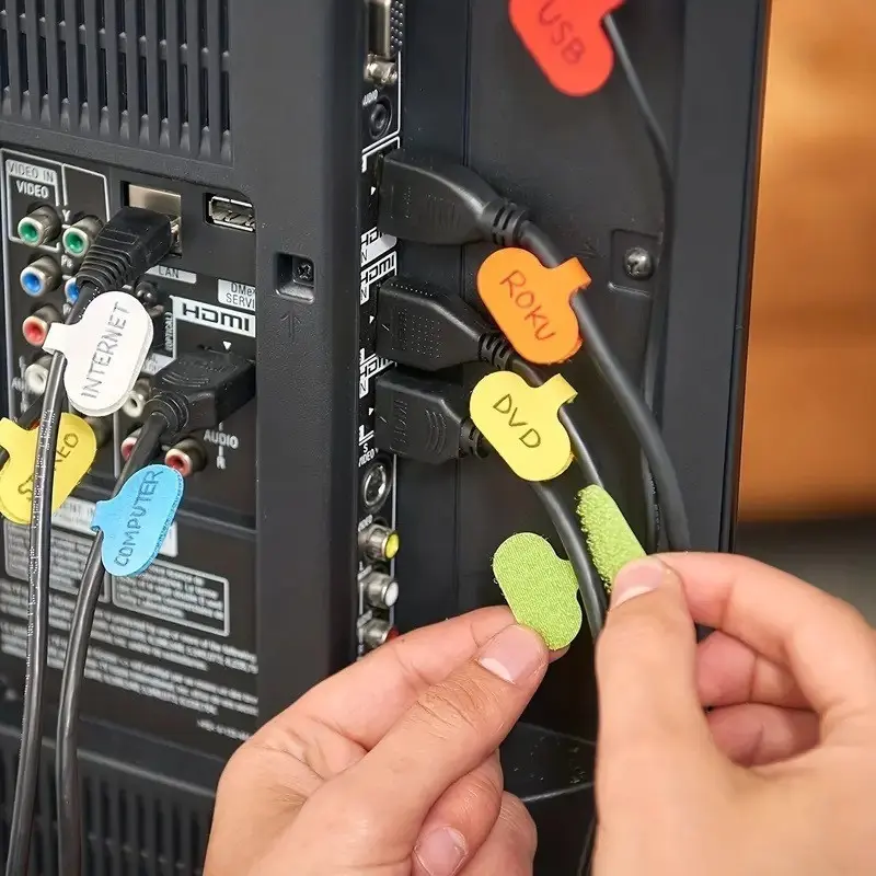 10pcs Cable Labels, Reusable Write-On Label, Cable Ties, Wire Labels, Cable Tags, Wire Tags for Cable Management, Model Xinghao 880539