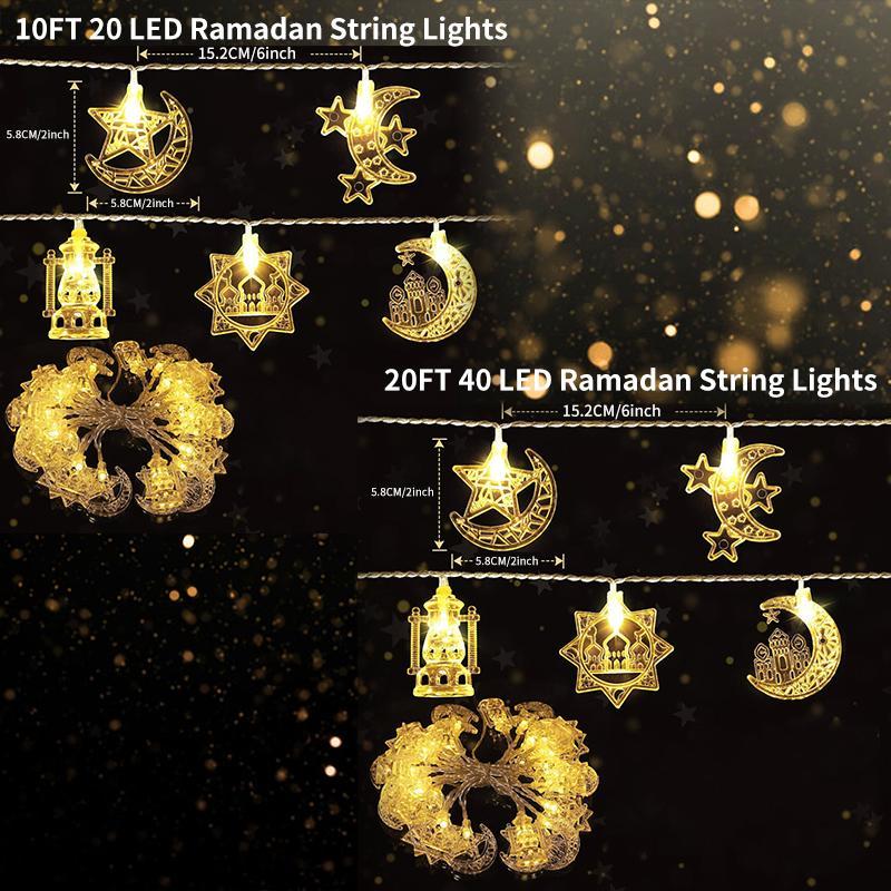 Ramadan String Light, USB Powered Moon Star String Light, Glowing Led Lights, Led Lantern, Eid Decoration Light, Decorative Light for Home Party Wedding Festival, Ornaments