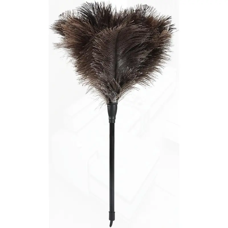 Dust remover, high-end dust brush, delicate, soft and dust-free, essential for cleaning living rooms and bedrooms, upgraded with thick cleaning feathers, anti slip handle, suitable for home, office, and car use, lightweight and portable