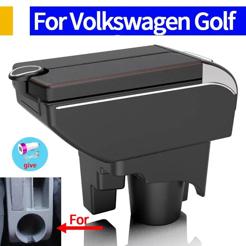 For Volkswagen Golf 6 Armrest Box For Volkswagen Scirocco Sagitar VW Golf 6 Golf 5 Mk6 MK5 Jetta 5 Car Armrest, Car Interior Storage, Car Interior Organizer ，double layerstorage box