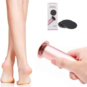Adjustable Speed USB Electric Foot File, Includes 60 Replacement Sandpaper Sheets, Portable Pedicure Tool for Men and Women, Dead Skin Remover