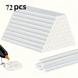 72 Mini Hot Melt Glue Sticks, Compatible with Most Glue Guns, Ideal for Art, Crafts, DIY Projects, Strong Adhesive, Easy to Use, 7mm X 100mm