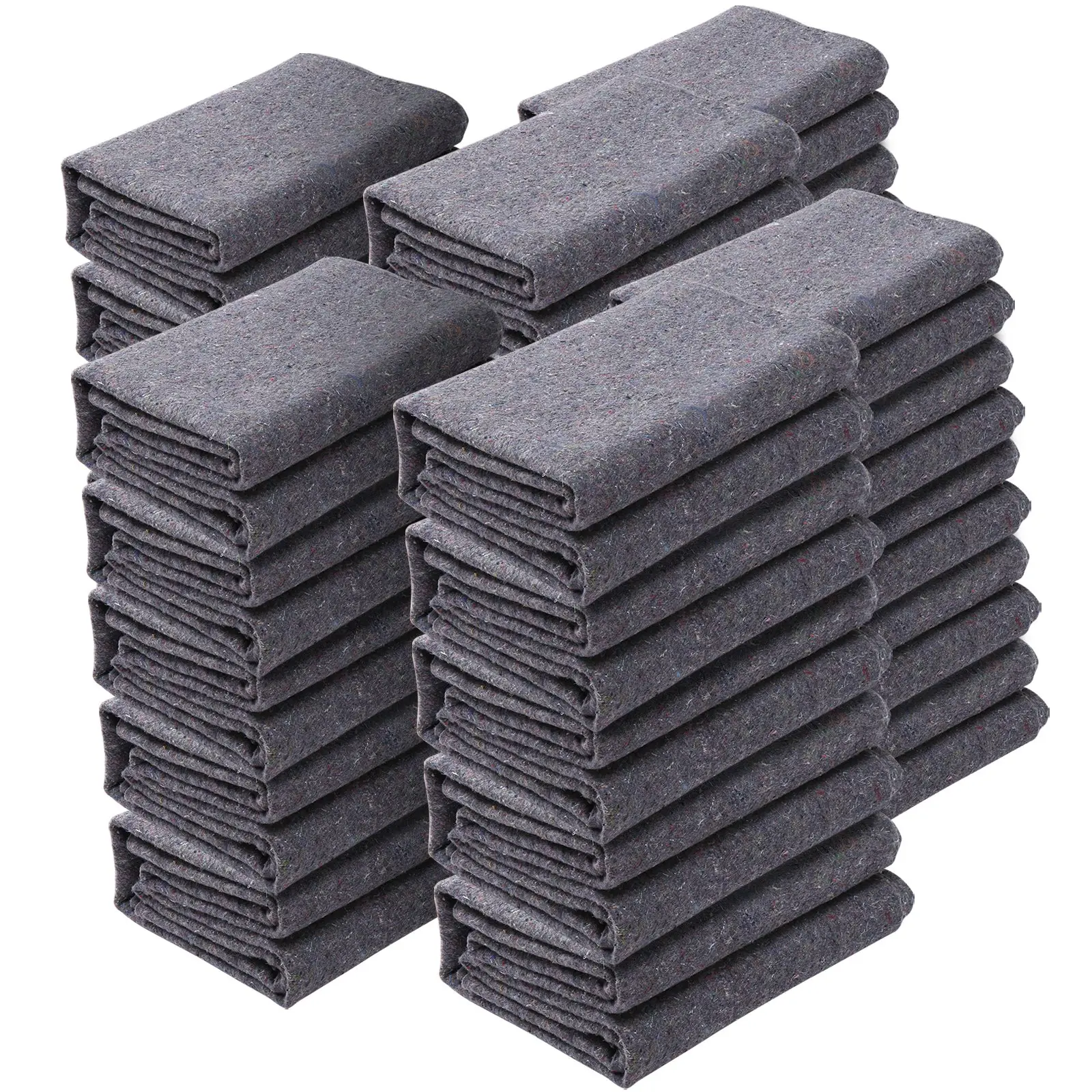 VEVOR Moving Blankets, 72" x 54", 21 lbs/dz Weight, 24 Packs, Professional Recycled Cotton Packing Blanket, Large Heavy Duty Shipping Mover Pads Perfect for Protecting Furniture, Floors, Appliances