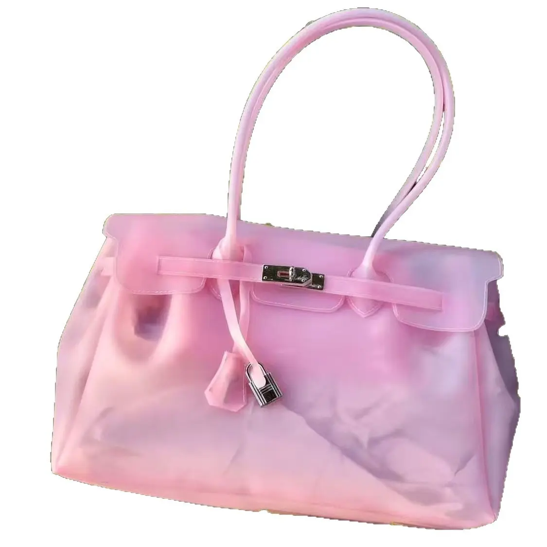 Women's 2026 New Summer Jelly Bag - Transparent, Large-Capacity Commuter Underarm Tote Bag