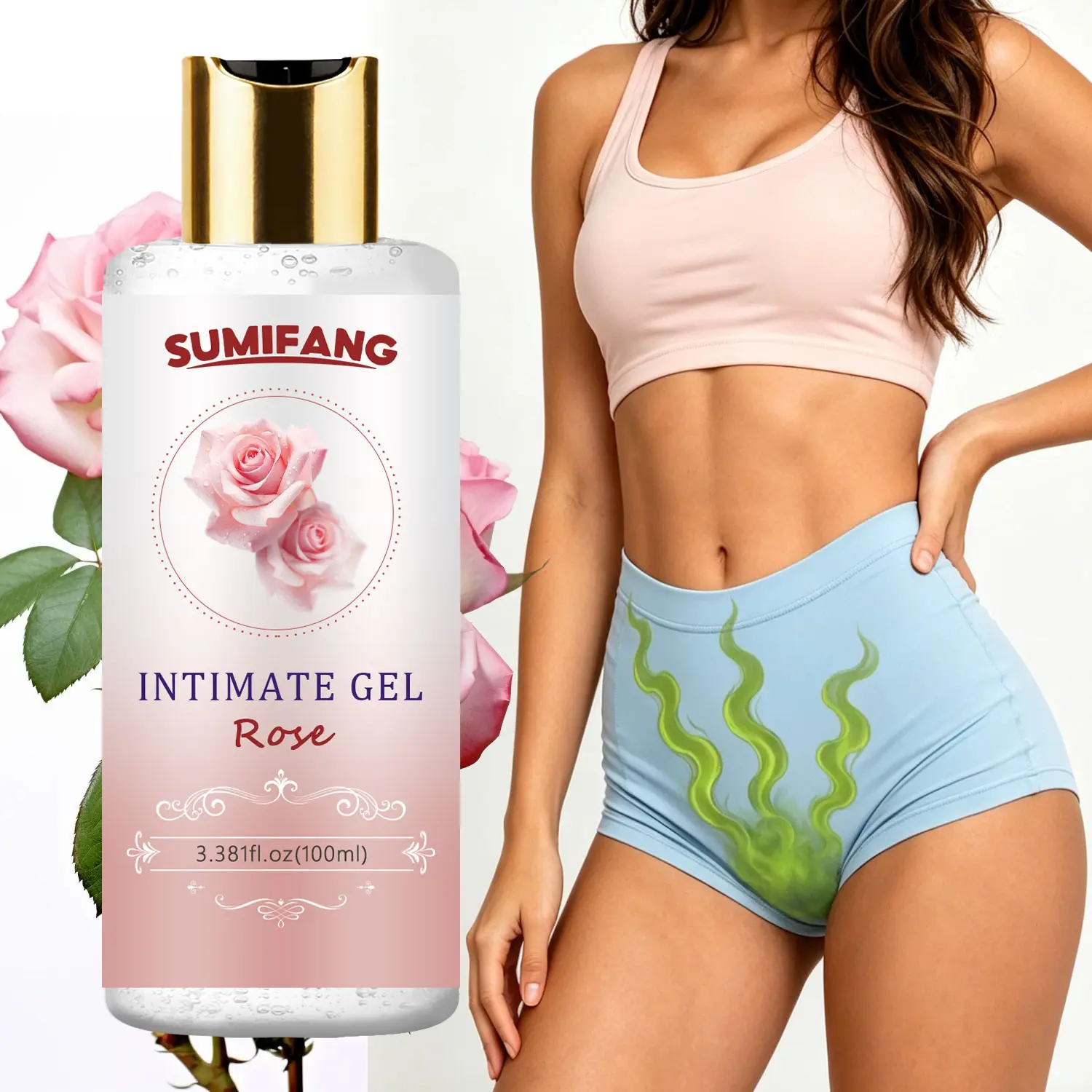 100ML Natural Rose Body Care Gel, Rich in Rose, Centella, Chamomile, Gentle Soothing, Deep Hydration, Refreshing Moisturizing, Suitable for All Skin Types, Deeply Moisturizing
