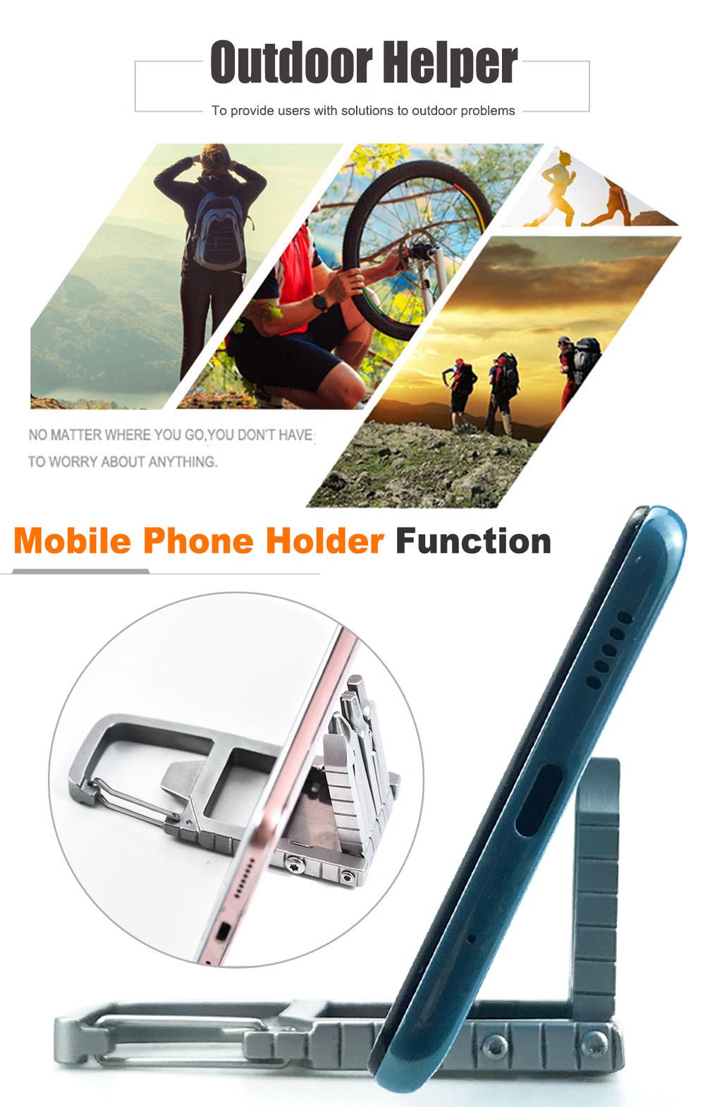 13 in 1 Multifunctional Stainless Steel Tool Combination Folding Outdoor Tools Corkscrew Screwdriver Wrench Knife Knife Keychain phone stand mount accessory reliable OUTDOOR adventure gear supply
