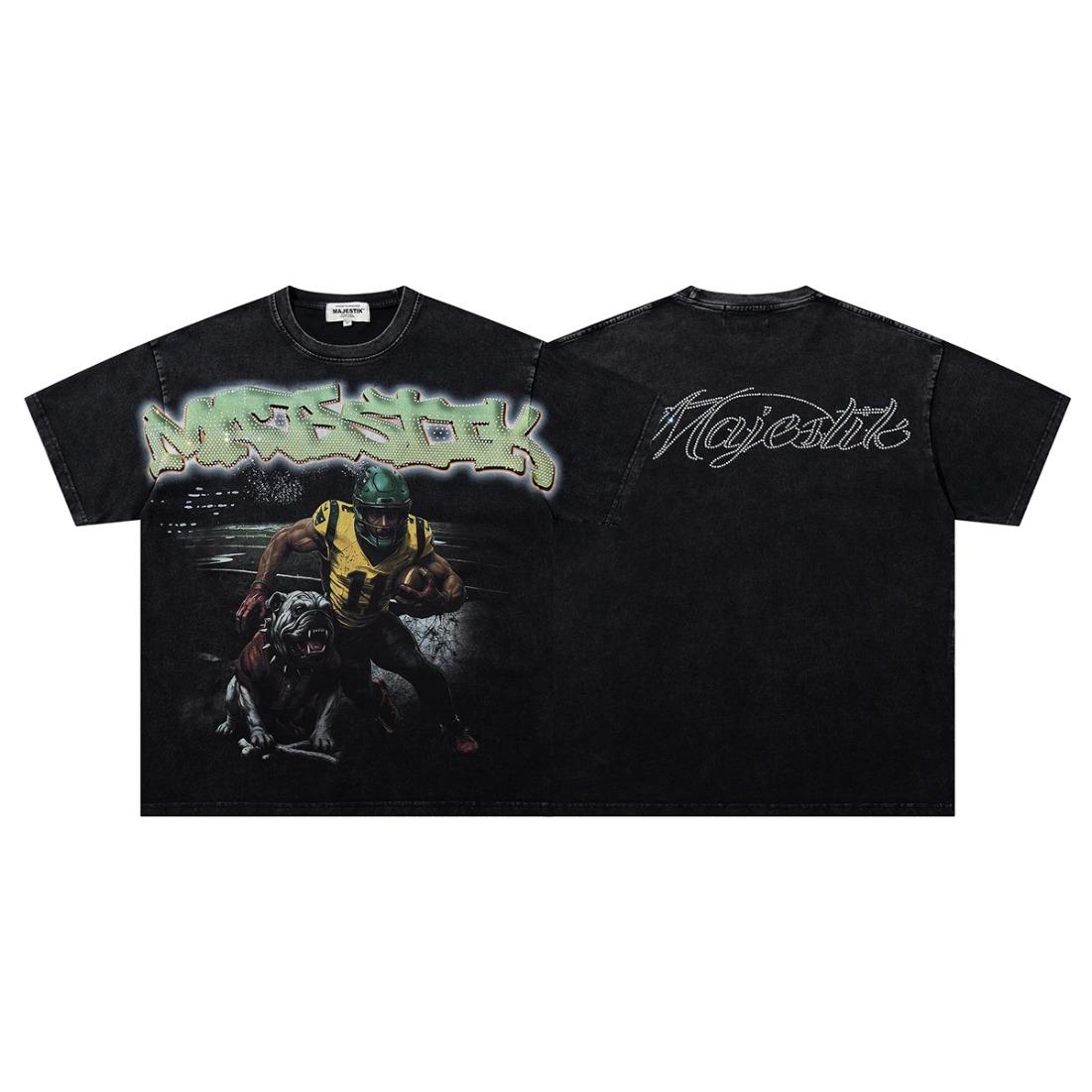 treetwear Shining Diamond Cotton Washed Summer Mens T-shirt Crew Neck Vintage Rhinestone Short Sleeve Top Tees Oversized Trendy Graphic Tee Urban Fashion Cool Casual Style Unisex Fashionable Summer Look