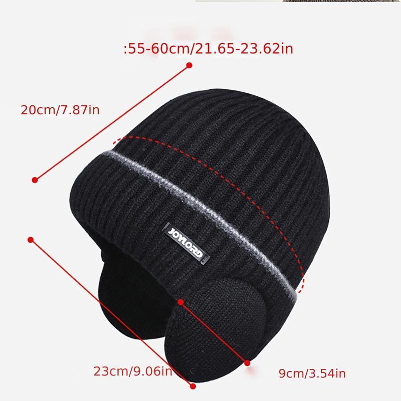 1PC Men's and Women's Plus Velvet Knitted Hat, Thickened Winter Ear Protection for Outdoor Warmth