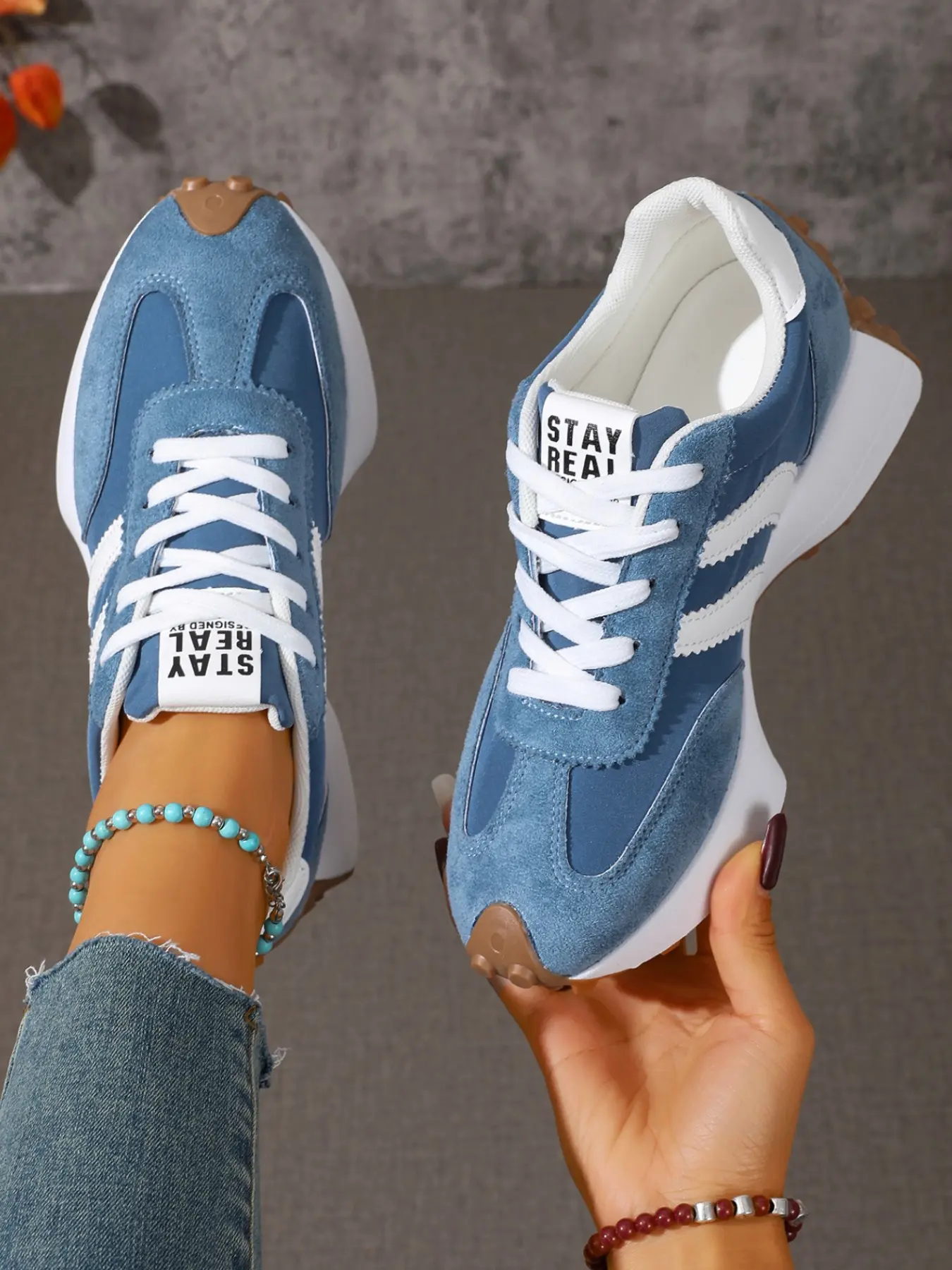 Women's Casual PU Leather Low Top Sneakers, Sporty Running Shoes, Comfortable Lightweight Shoes for Spring & Fall, Ideal for Outdoor Running