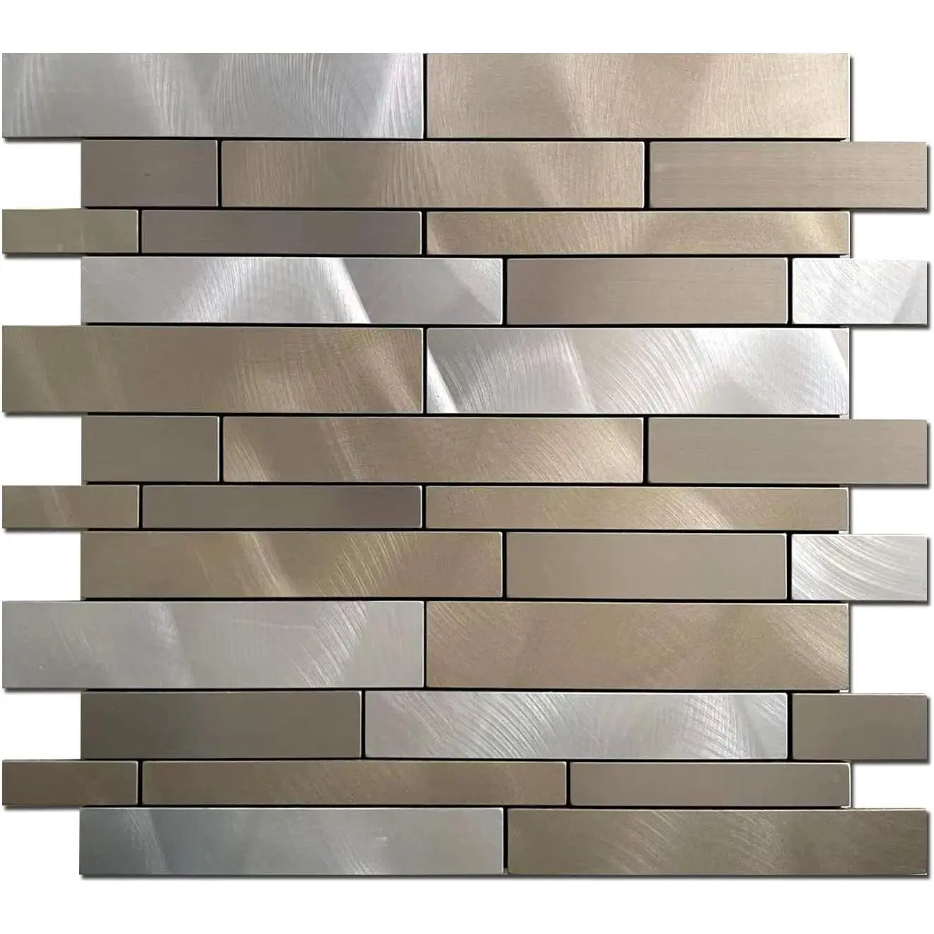 10 Sheets Peel and Stick Backsplash Tile for Kitchen, Self-Adhesive Mosaic Tile, Stick on Bathroom Vanities, Fireplace Décor, Laundry Table(11.25" X 12.7") (Light Brown)