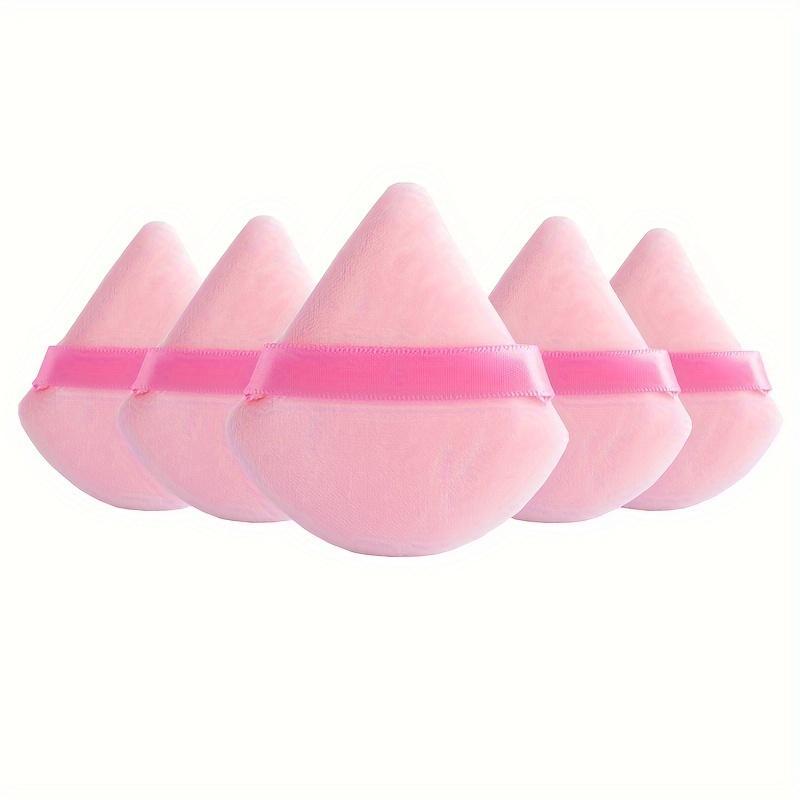 Double-sided Triangle Shaped Plush Makeup Puff, Triangle Powder Puff, 5 Counts/set Soft Makeup Puff, Beauty Puff, Professional Makeup Tool for Women & Girls Daily Use