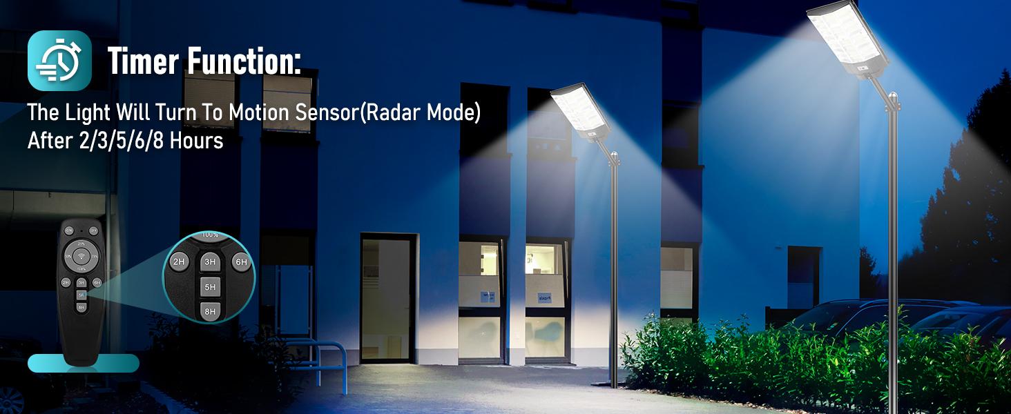 1/2/4 Packs Solar Street Lights Outdoor, Motion Sensor Solar Lights, 6500K LED Street Light Dusk to Dawn Waterproof, Commercial Parking Lot Lighting with Remote