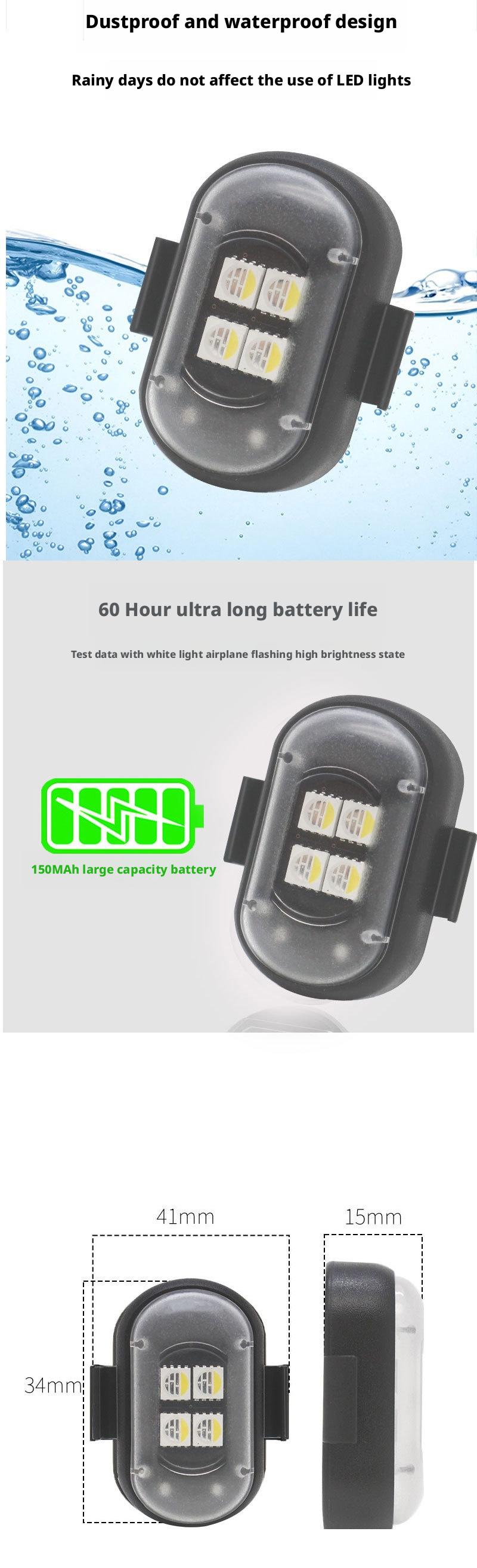 Wireless Remote Control LED Strobe Warning Lights for Motorcycle Bike ATV Safety Flash Emergency Lights with Rechargeable Battery Multiple Modes Bright Waterproof