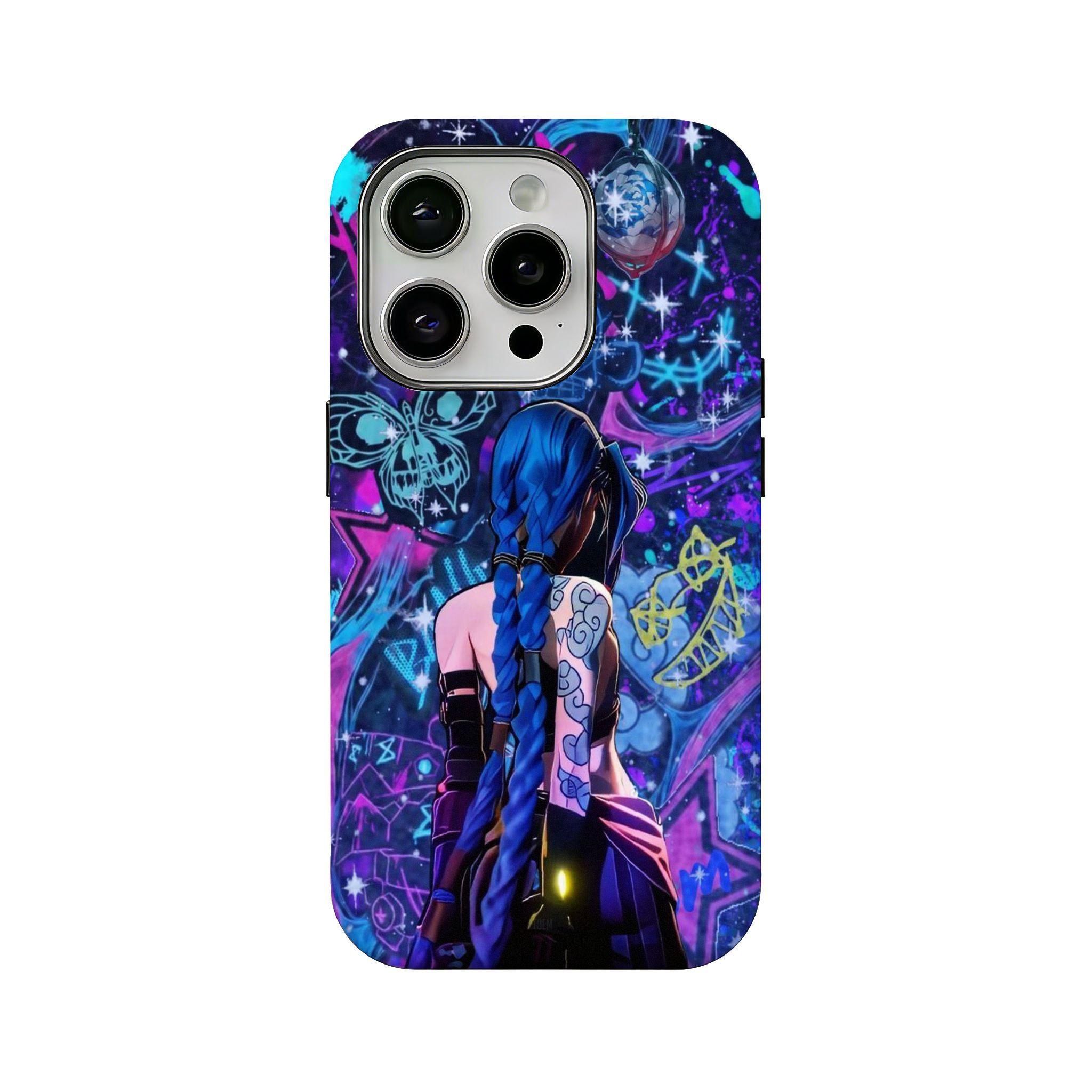 Dark Anime-Style "Arcane" Pattern 2-in-1 Film Case — Compatible with iPhone 12, 13, 14, 15, 16, & 17 Series — A Unique, Distinctive Protective Case — The Perfect Gift Choice