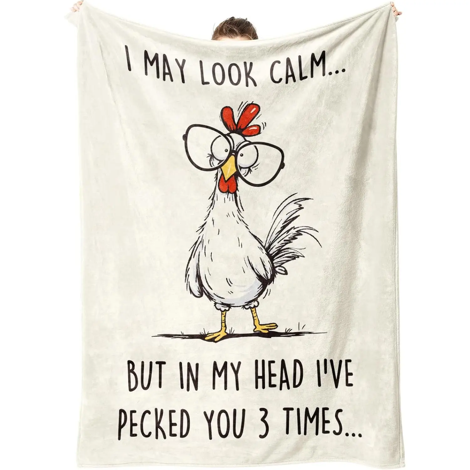 Funny Chicken Blanket, Birthday Gifts for Women Men, Unusual Gifts for Friends Sister Coworker Mom, White Elephant Gift, Super Soft Flannel Throw Blanket