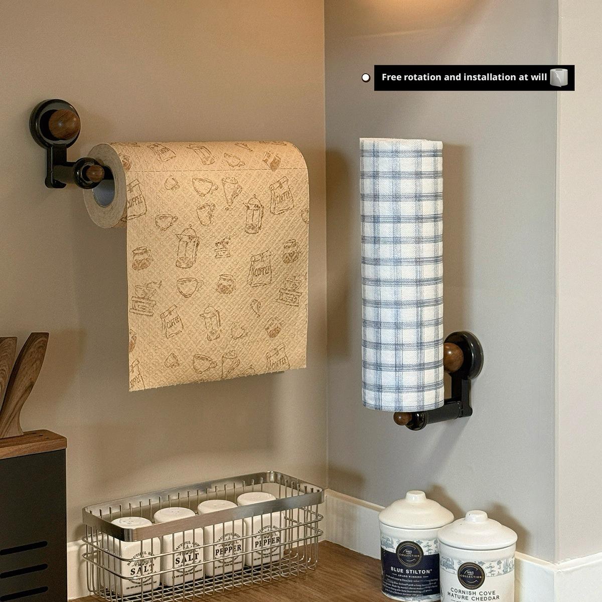 Drill-Free Wall-Mounted Suction Cup Paper Towel Holder